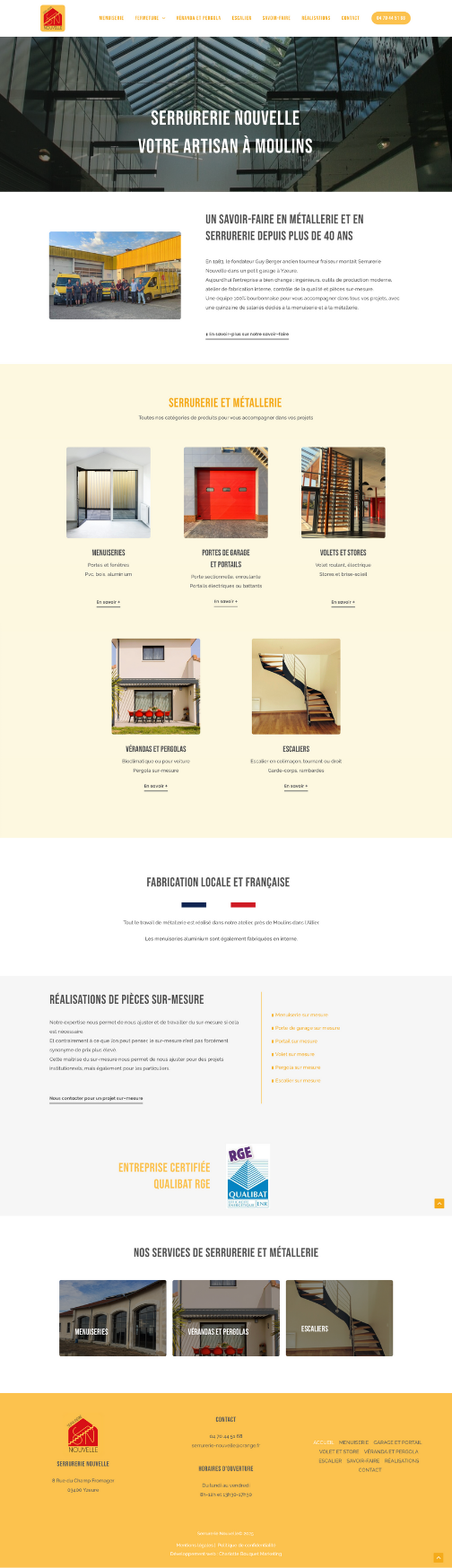Portfolio - site web Serrurerie Nouvelle